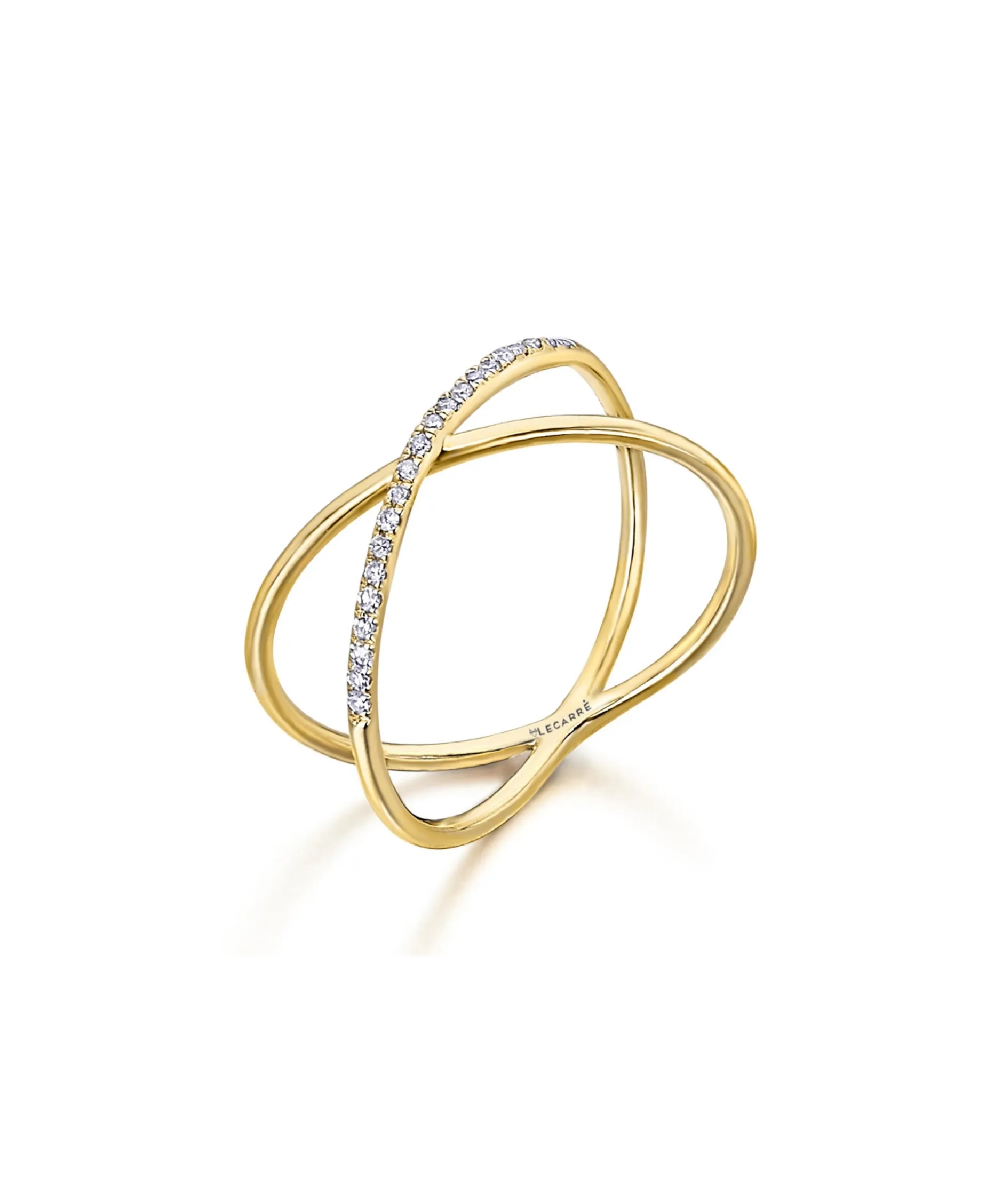 Anillo LECARRÉ Cruzado Oro Amarillo y Diamantes | GA106OA