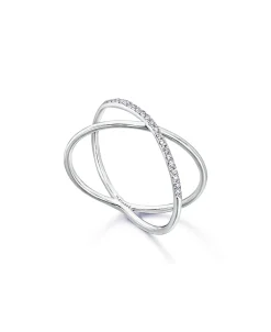 Anillo LECARRÉ Cruzado Oro Blanco y Diamantes | GA106OB