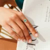 Anillo LeCarré Cuarzo Verde y Topacios en Oro Amarillo