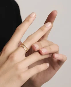 Anillo LECARRÉ Oro Doble Diamante Baguette | GA187OA