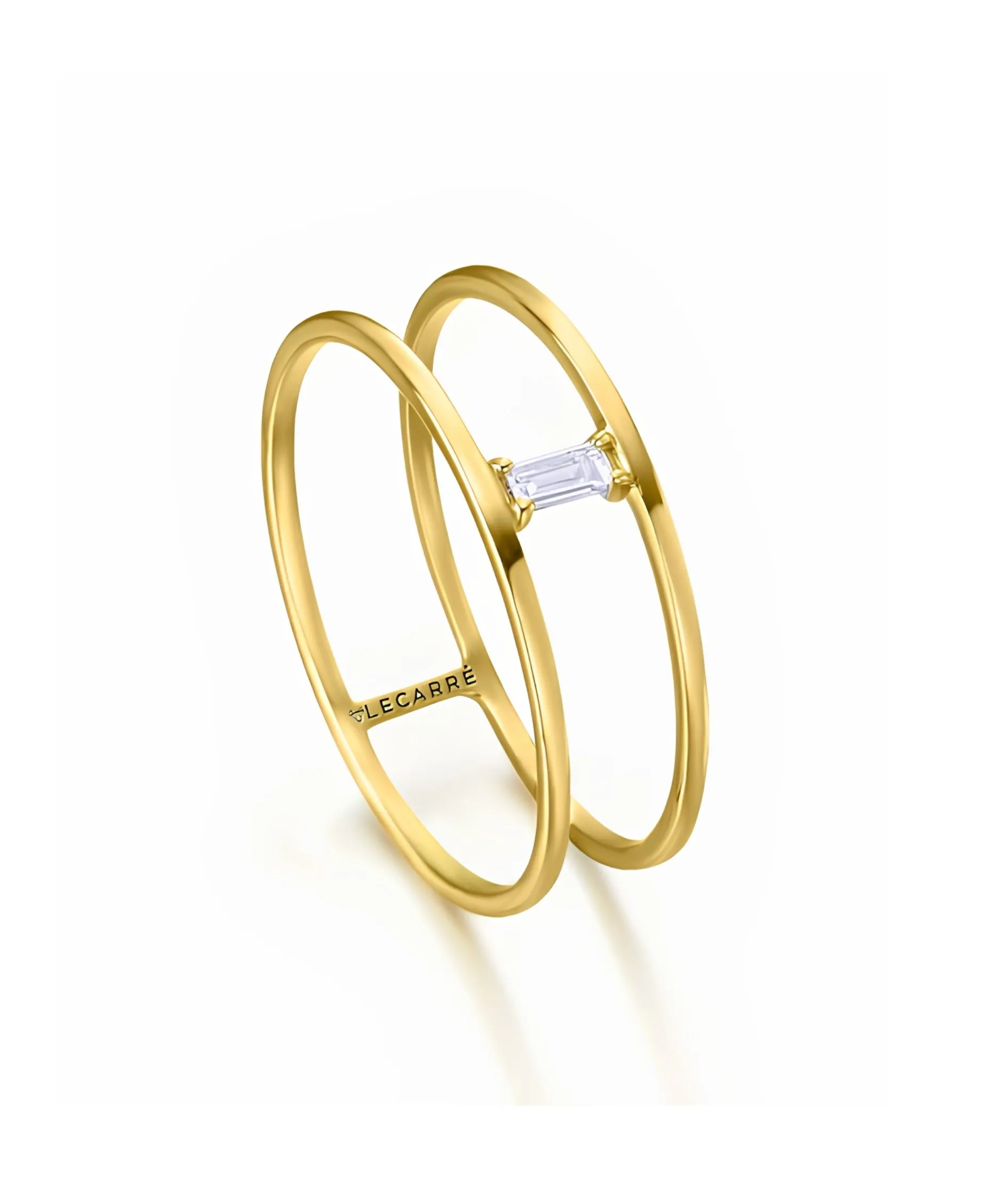 Anillo LECARRÉ Oro Doble Diamante Baguette | GA187OA