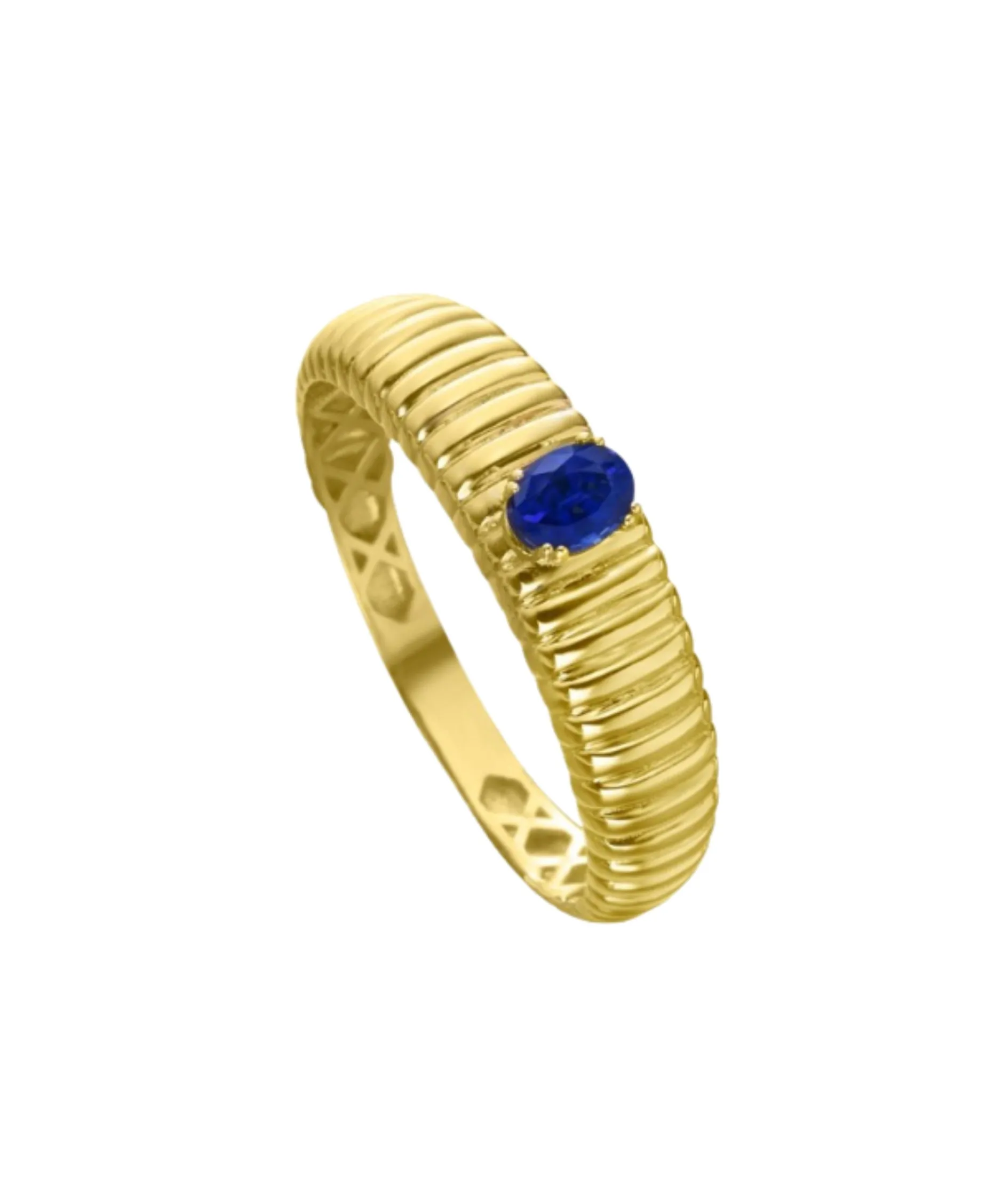 Anillo LECARRÉ Oro Gallonado con Zafiro Oval | GA197ZA
