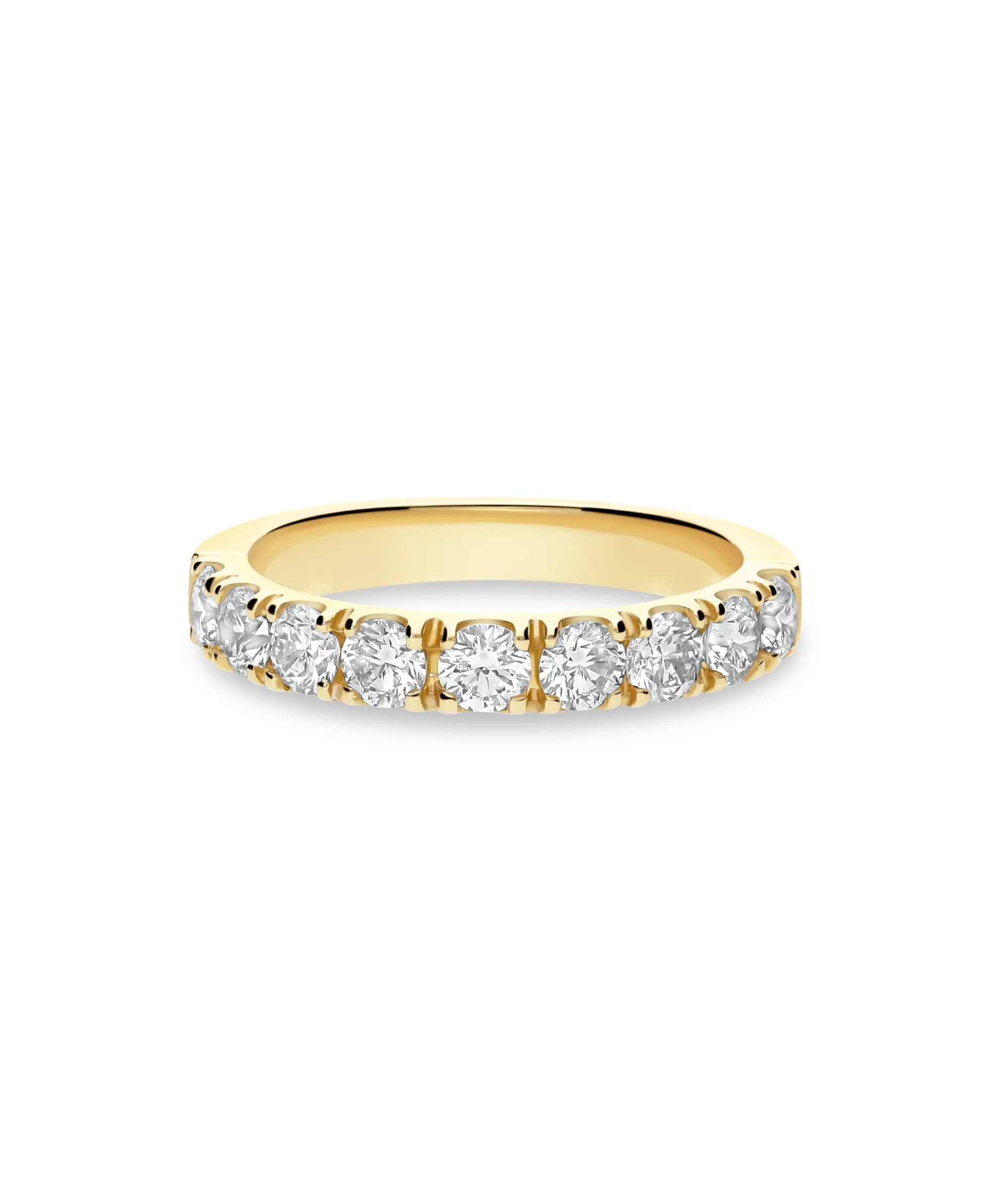 Anillo Media Alianza con 9 Diamantes 1,03 cts en Oro Blanco