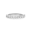 Anillo Media Alianza con Diamantes Talla Oval 1,31 cts en Oro Blanco