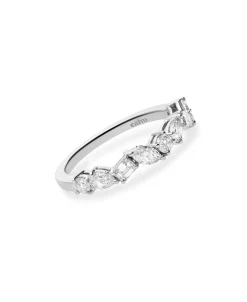 Anillo Media Alianza con Diamantes Multitalla 0,97 cts en Oro Blanco