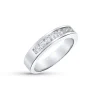 Anillo Media Alianza con 7 Diamantes 0,5 cts en Oro blanco