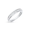 Anillo Media Alianza con 9 Diamantes 0,5 cts en Oro blanco