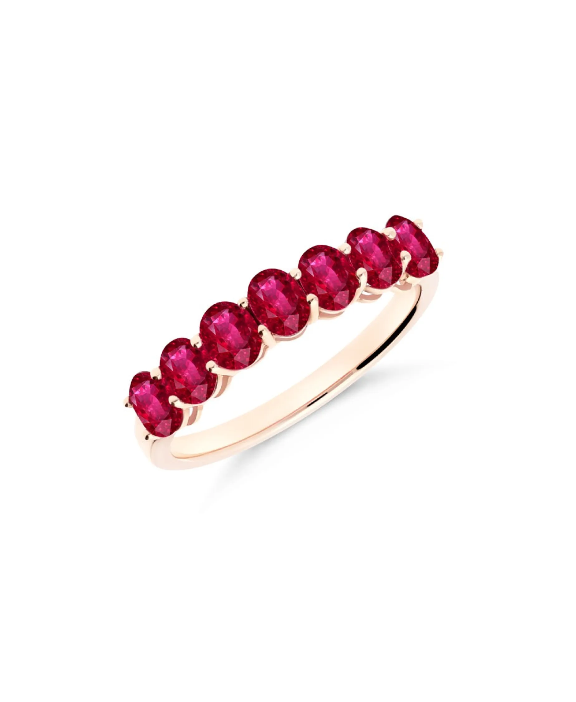 Anillo Media Alianza Rubies 2,28 cts en Oro Rosa