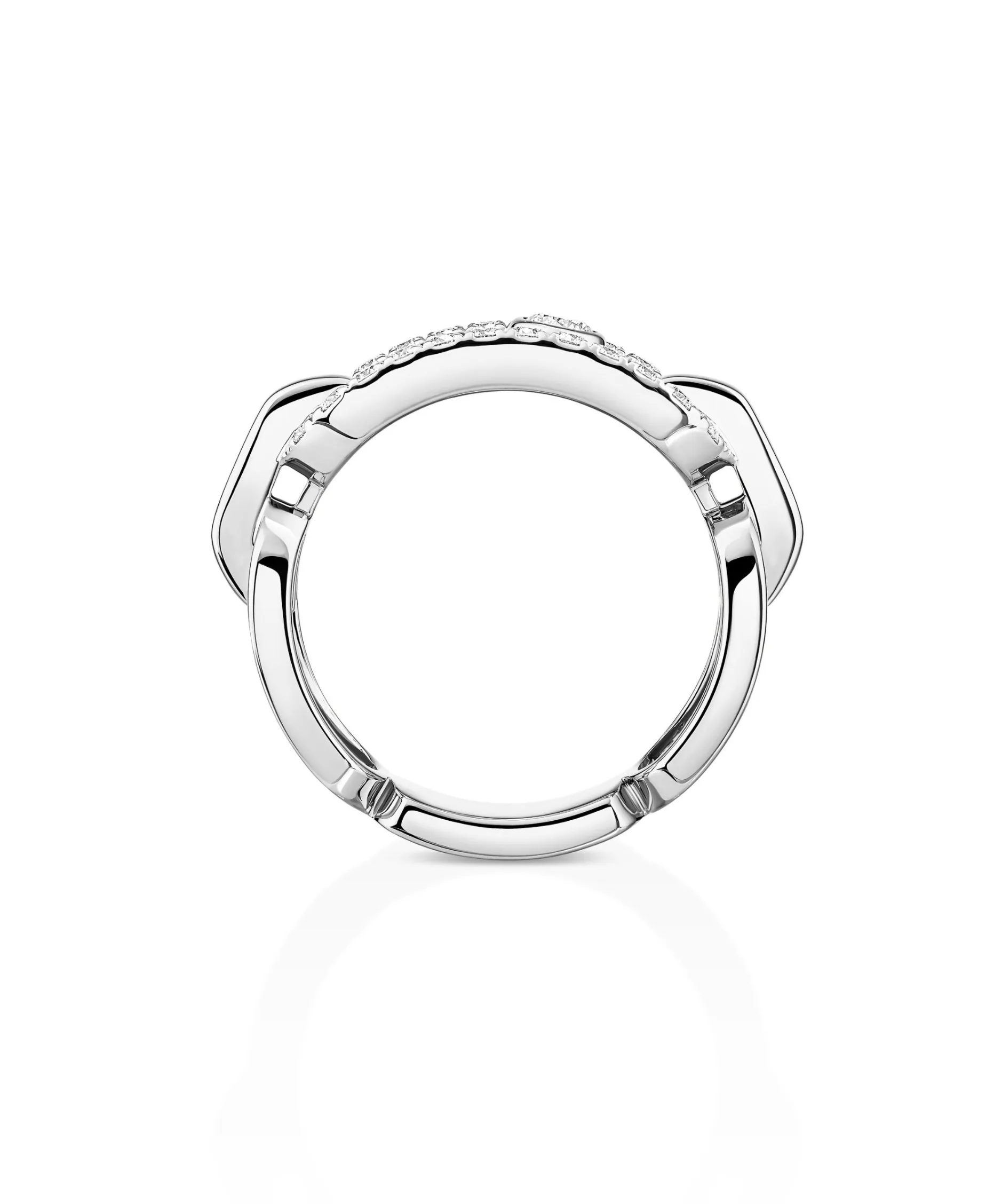 Anillo Messika Move Link Oro Blanco y Pavé | 12728-WG