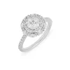 Anillo Motivo Floral de Diamantes 0,87 cts en Oro Blanco