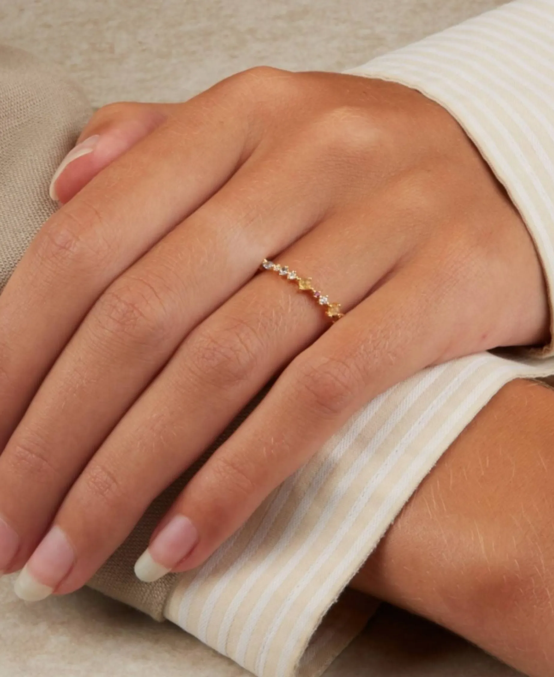 Anillo Papillon PDPAOLA Plata con Baño de Oro 18K Multicolor | AN01-191
