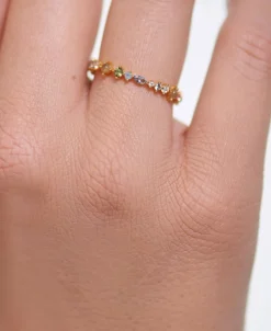 Anillo Papillon PDPAOLA Plata con Baño de Oro 18K Multicolor | AN01-191