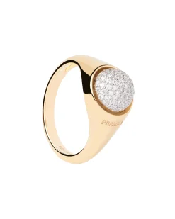 Anillo PDPAOLA Pavé Moon Plata Baño Oro | AN01-B21