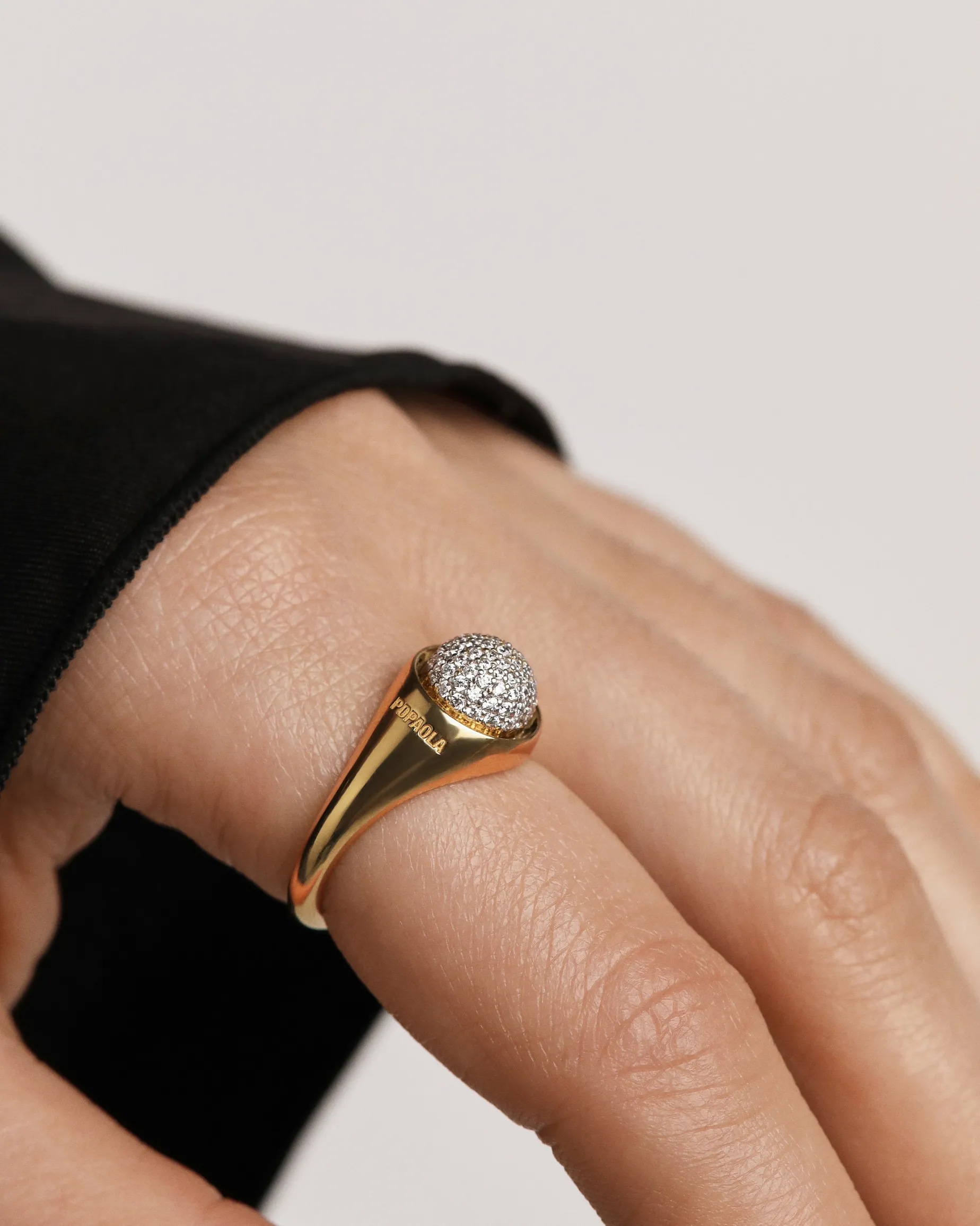 Anillo PDPAOLA Pavé Moon Plata Baño Oro | AN01-B21