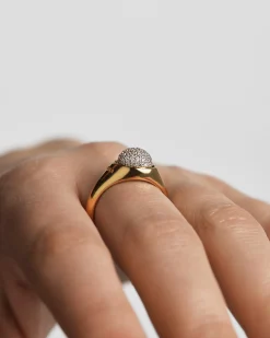 Anillo PDPAOLA Pavé Moon Plata Baño Oro | AN01-B21