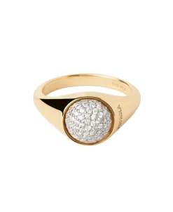 Anillo PDPAOLA Pavé Moon Plata Baño Oro | AN01-B21