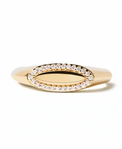 Anillo PDPAOLA Sello Lace Plata Baño Oro | AN01-629