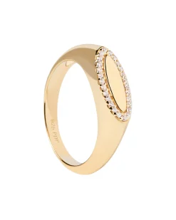 Anillo PDPAOLA Sello Lace Plata Baño Oro | AN01-629