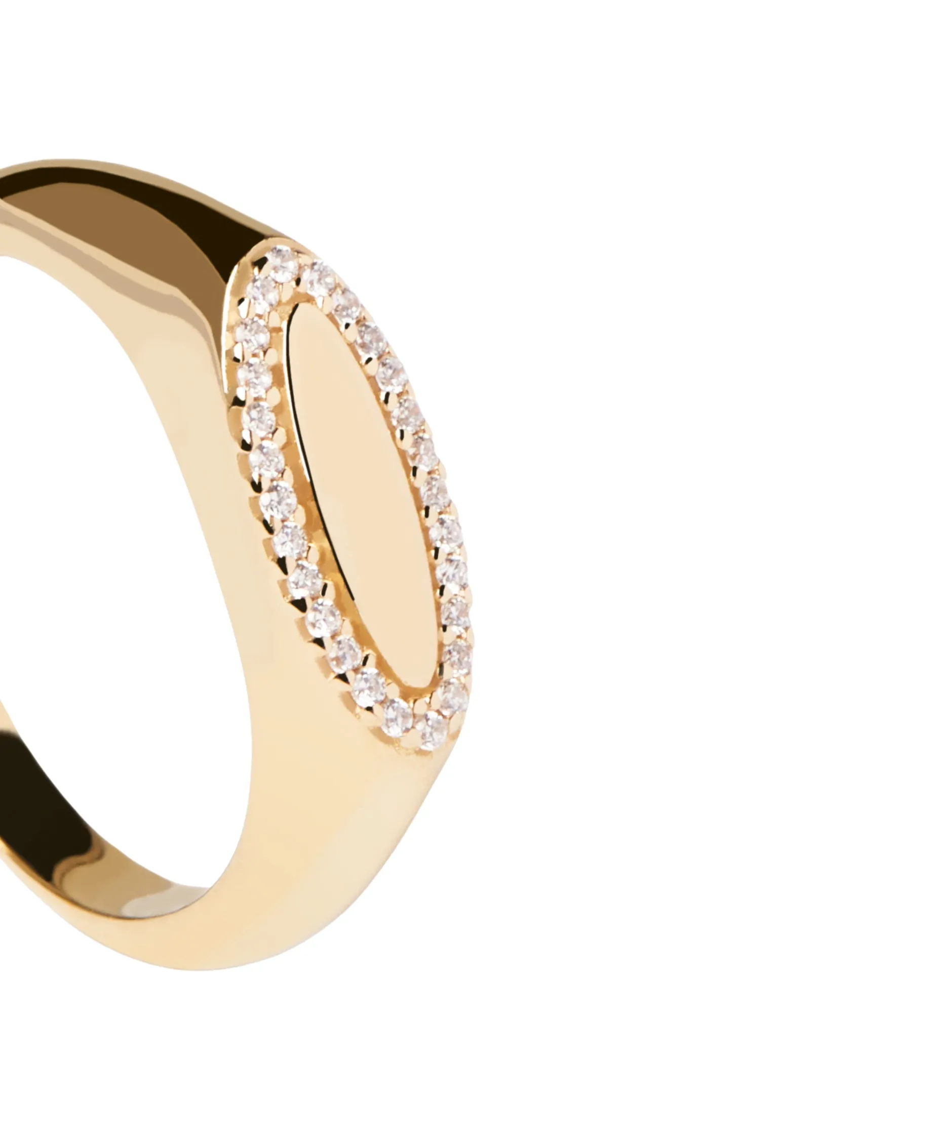 Anillo PDPAOLA Sello Lace Plata Baño Oro | AN01-629
