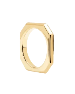 Anillo PDPAOLA Signature Link Plata Baño Oro | AN01-378