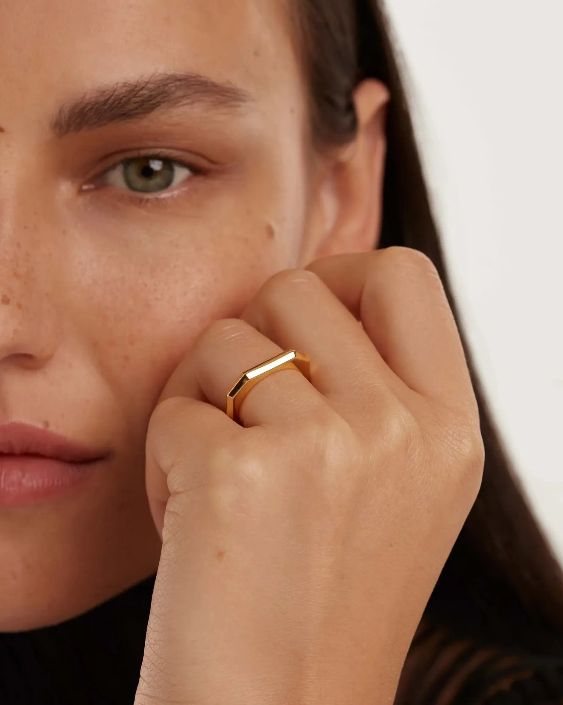 Anillo PDPAOLA Signature Link Plata Baño Oro | AN01-378