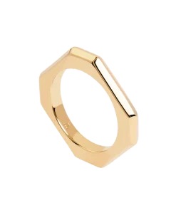 Anillo PDPAOLA Signature Link Plata Baño Oro | AN01-378