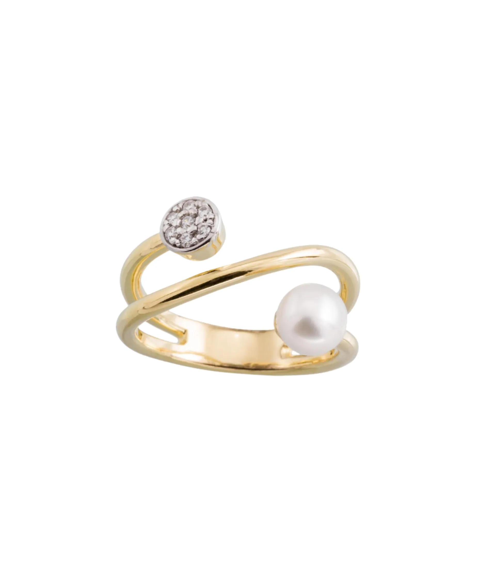 Anillo Perle Marina García Plata Baño de Oro con Perla Cultivada | 90359SD