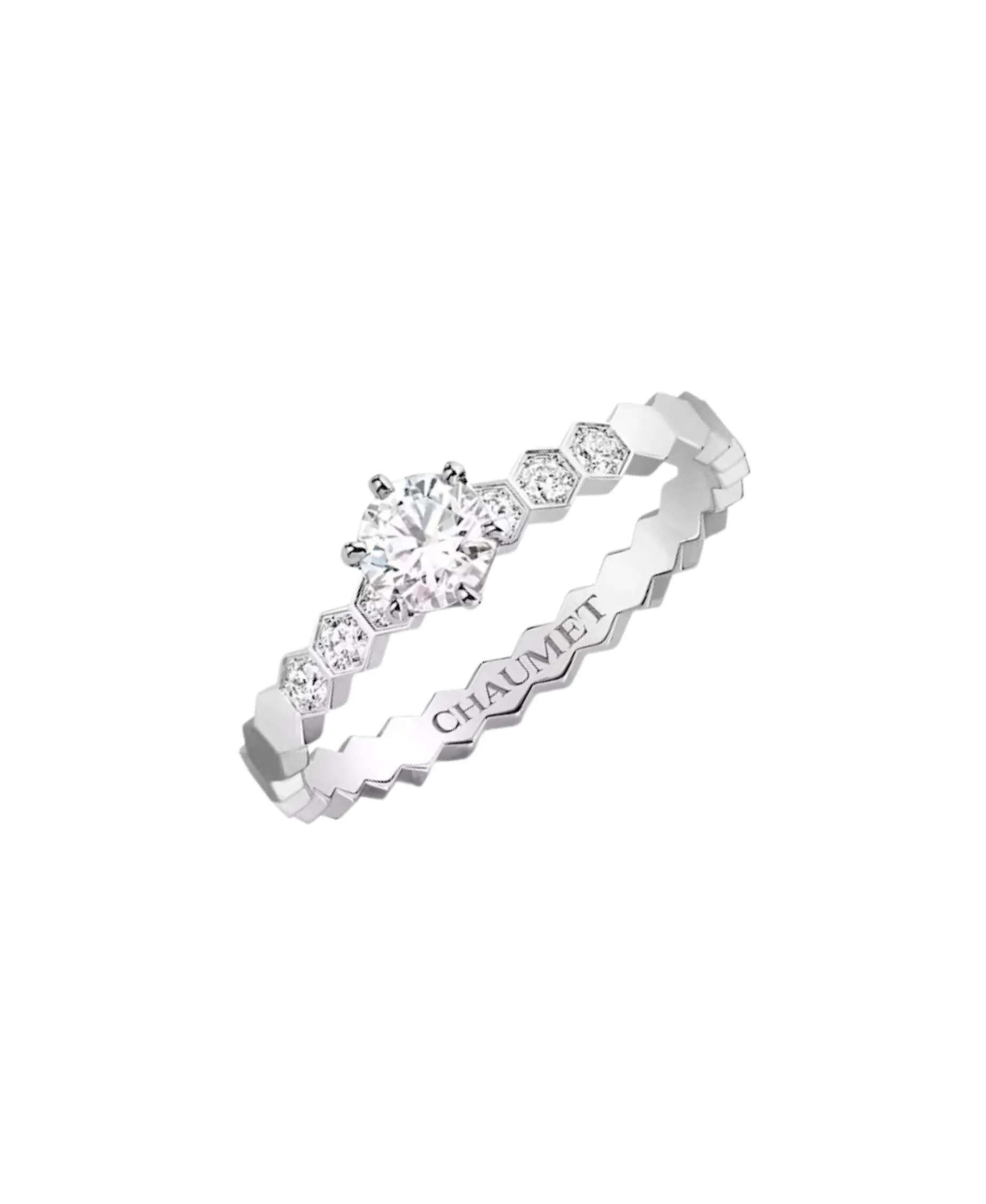Anillo Solitario Bee de Chaumet Oro Blanco y Diamantes 0,50 cts | J1NG00