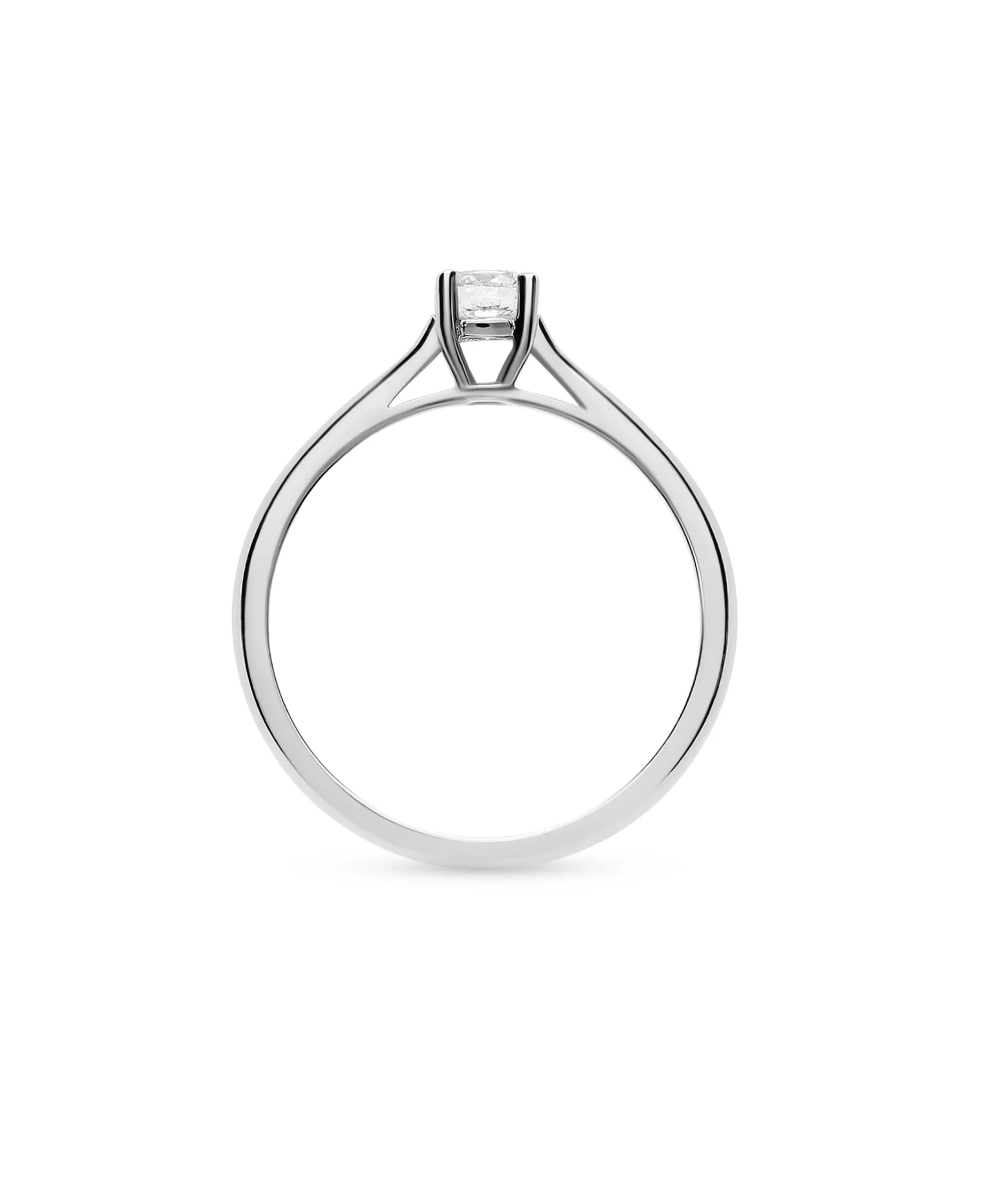 Anillo Solitario con Diamante 0,54 cts en Oro Blanco