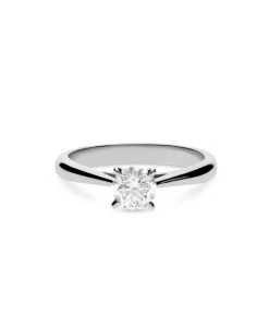 Anillo Solitario con Diamante 0,54 cts en Oro Blanco