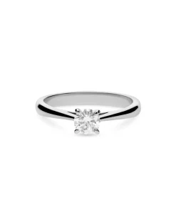 Anillo Solitario con Diamante 0,40 cts en Oro Blanco