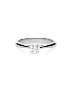Anillo Solitario con Diamante 0,31 cts en Oro Blanco