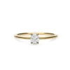Anillo Solitario con Diamante Oval 0,31 cts en Oro Amarillo