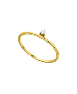 Anillo Solitario Lateral LECARRÉ Oro Amarillo 18K y Diamante | GA111OA