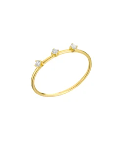 Anillo Trinity LECARRÉ Oro Amarillo 18K y Diamantes | GA078OA