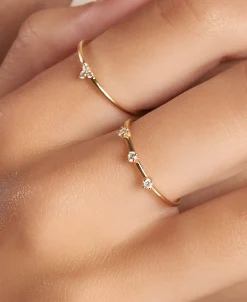 Anillo Trinity LECARRÉ Oro Amarillo 18K y Diamantes | GA078OA
