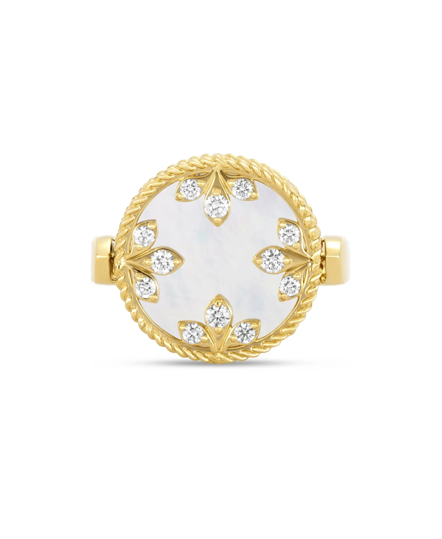 Anillo Venetian Medallions Roberto Coin en Oro Amarillo con Nácar y Diamantes - ADV888RI2500