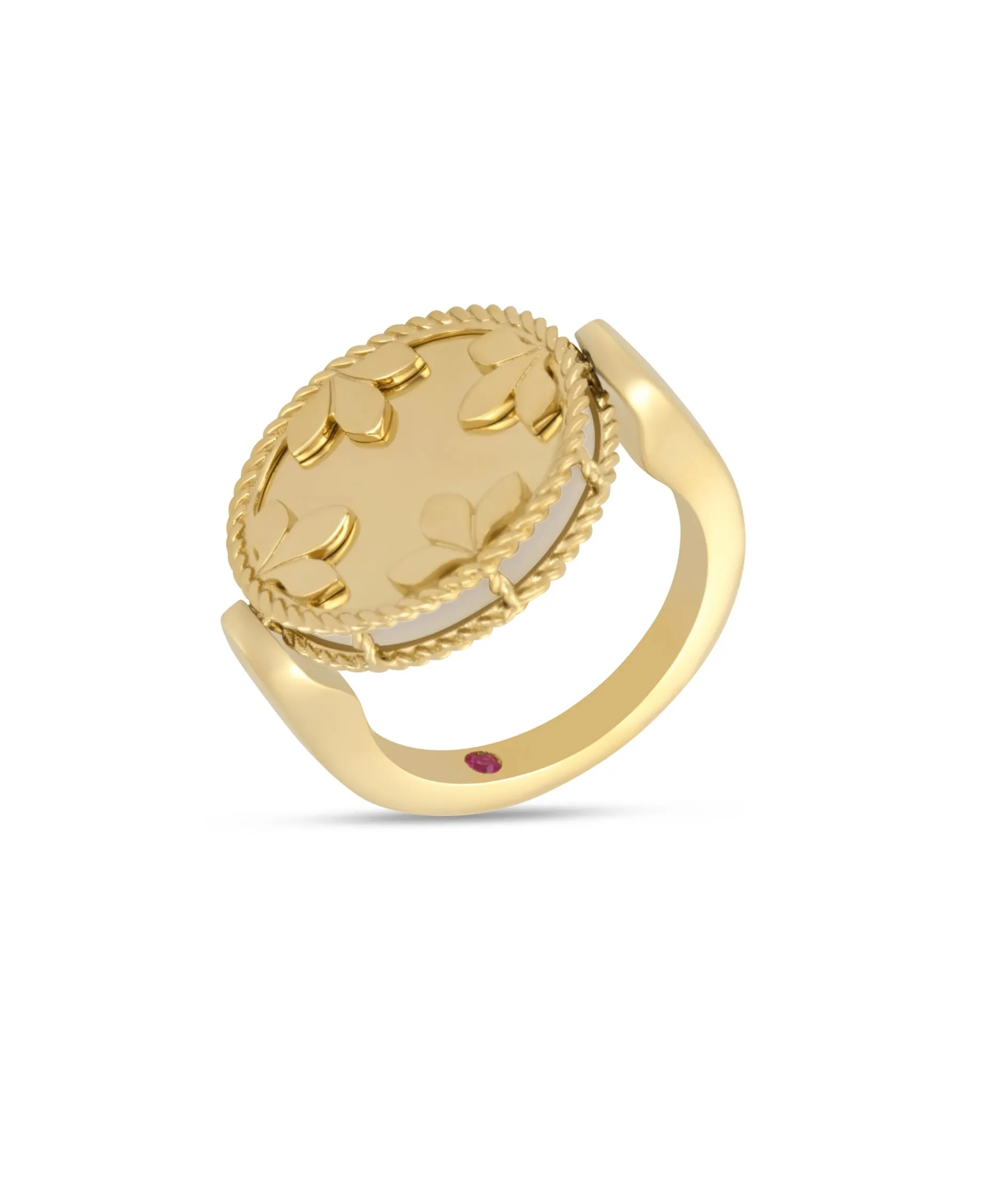 Anillo Venetian Medallions Roberto Coin en Oro Amarillo con Nácar y Diamantes - ADV888RI2500