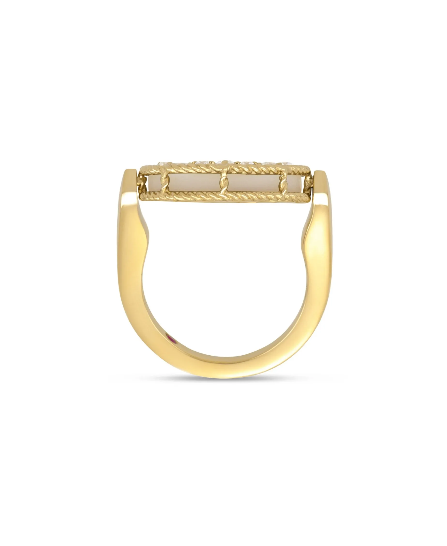 Anillo Venetian Medallions Roberto Coin en Oro Amarillo con Nácar y Diamantes - ADV888RI2500
