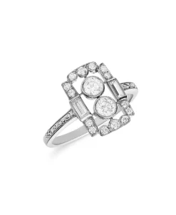 Anillo Vintage Art Déco con Diamantes 0,61 cts en Platino
