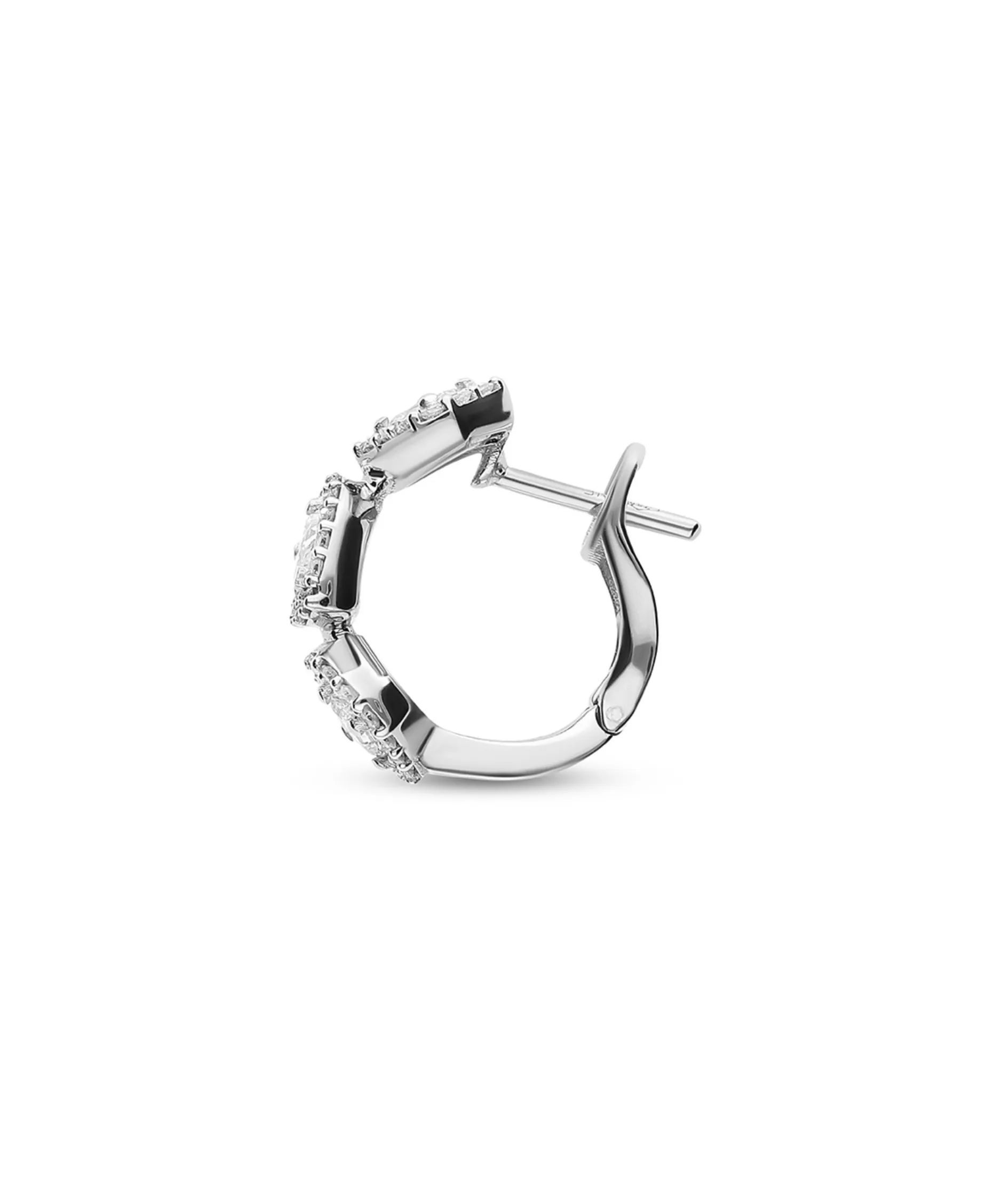 Aros con Motivos de Diamantes 0,76 cts en Oro Blanco