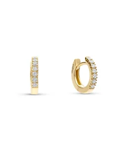 Aros Mini con Diamantes en Oro Amarillo