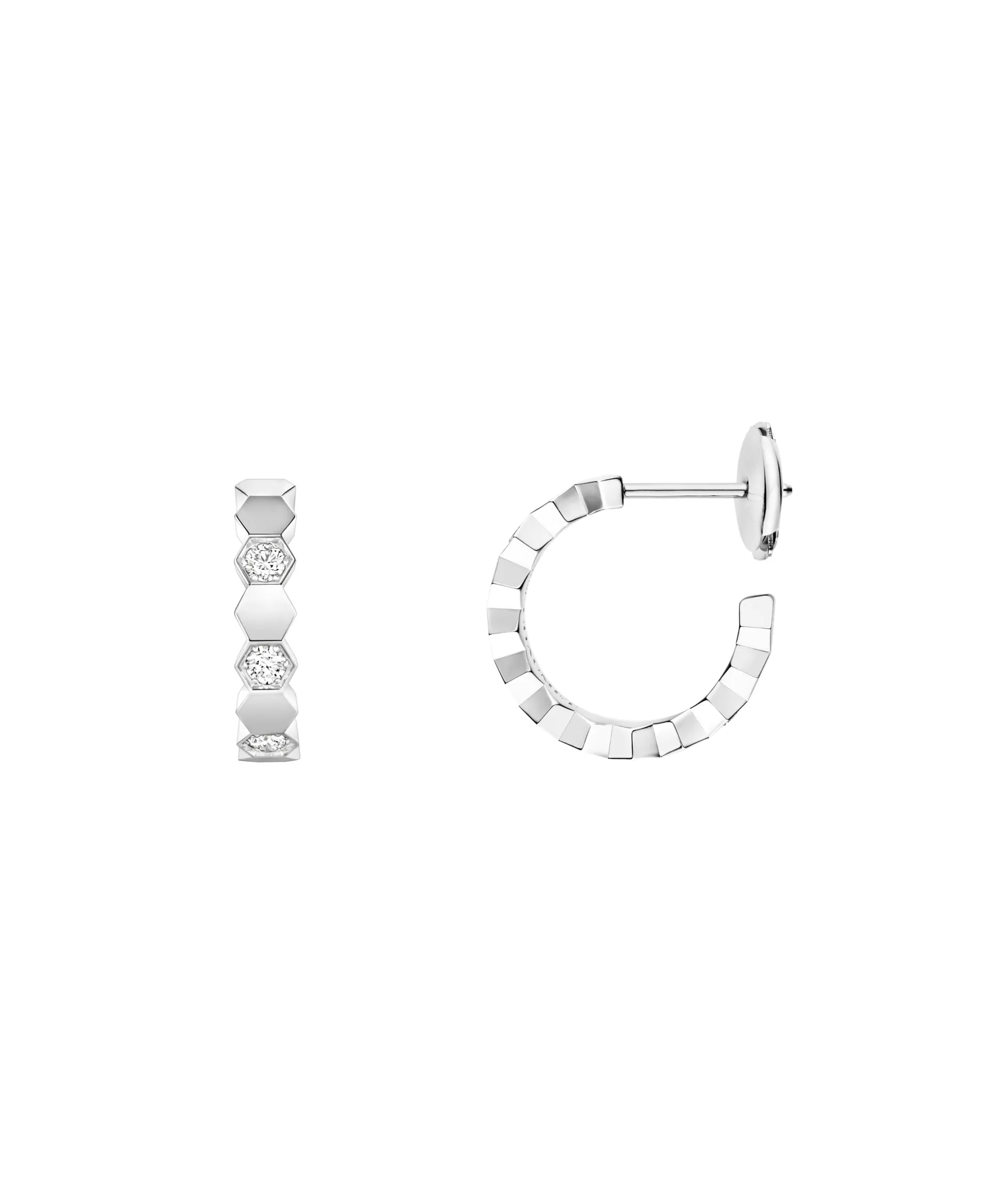 Aros Pequeños Bee de Chaumet Oro Blanco y Diamantes | 085271