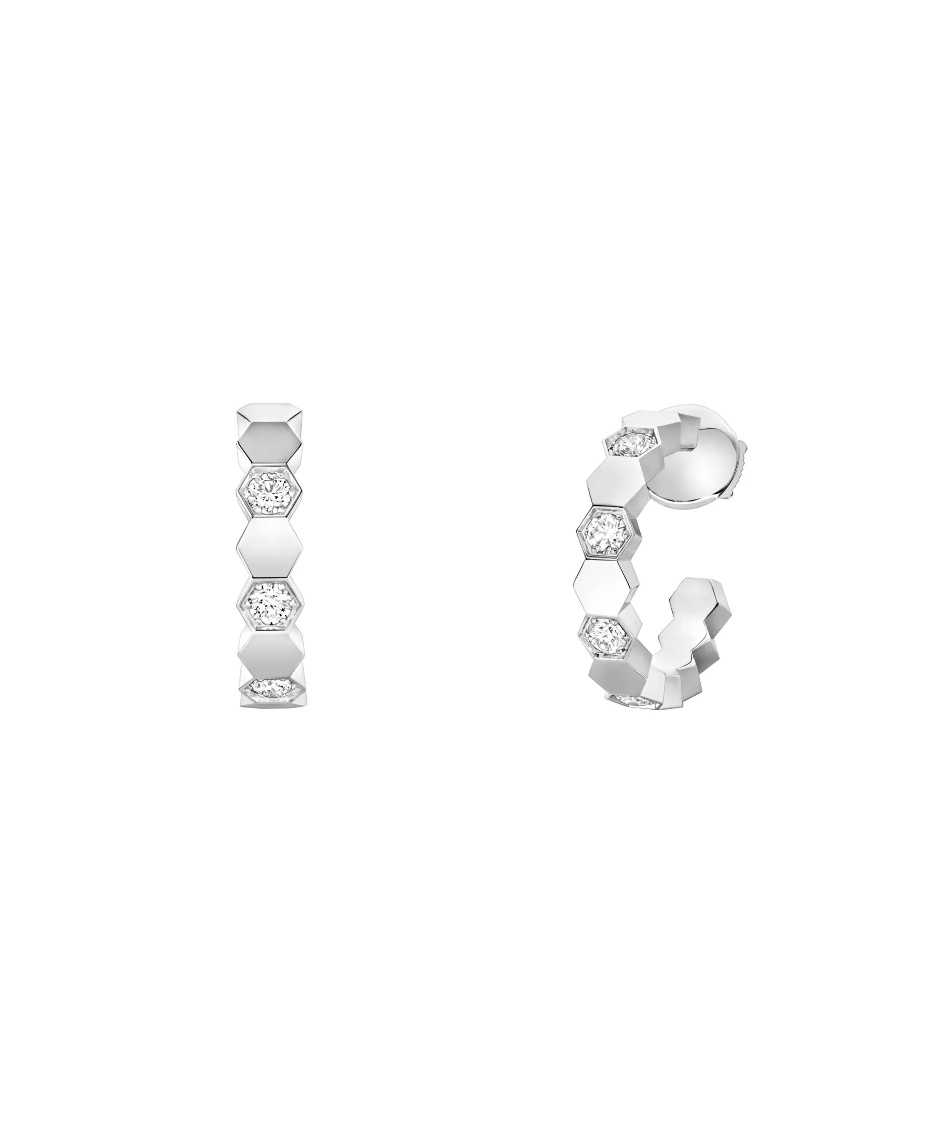 Aros Pequeños Bee de Chaumet Oro Blanco y Diamantes | 085271