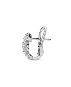 Aros Pequeños en Oro Blanco 18k con triple motivo de diamantes