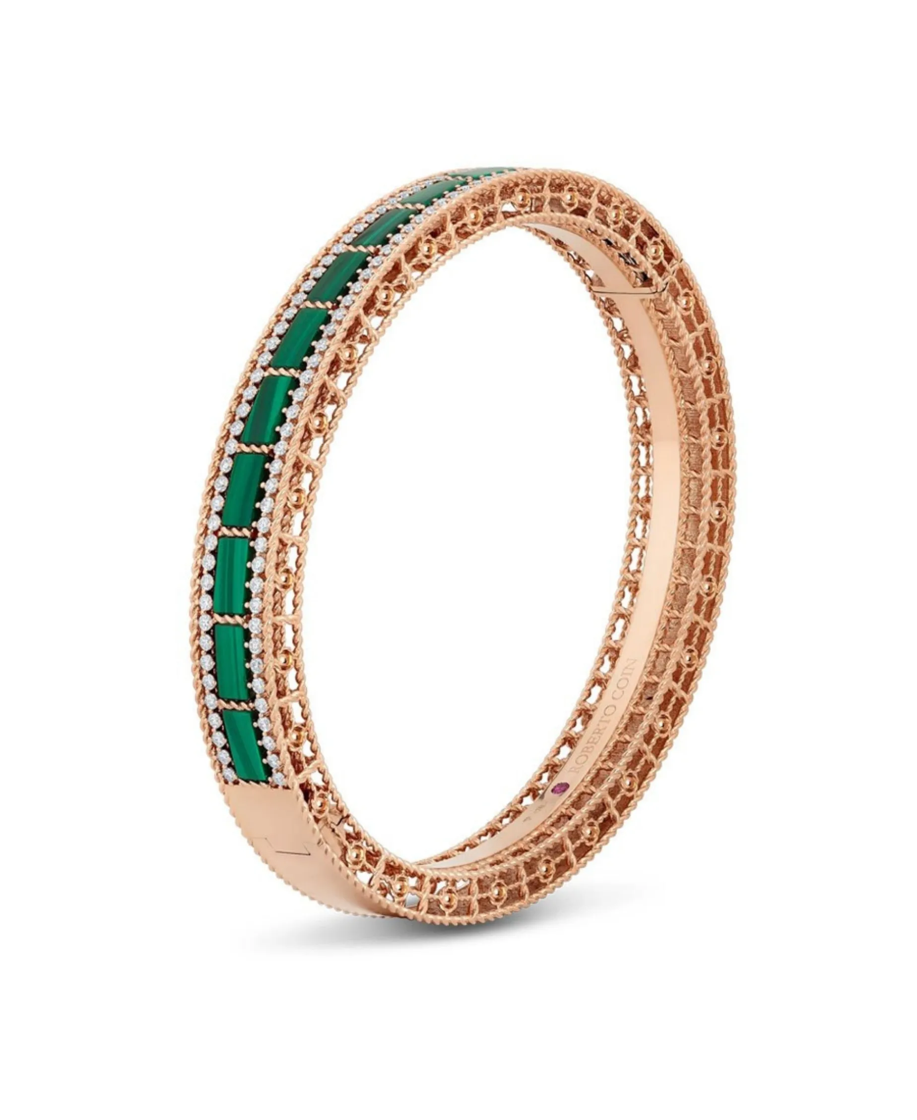Brazalete Roberto Coin Art Decó Malaquita y Diamantes | ADV888BA1851