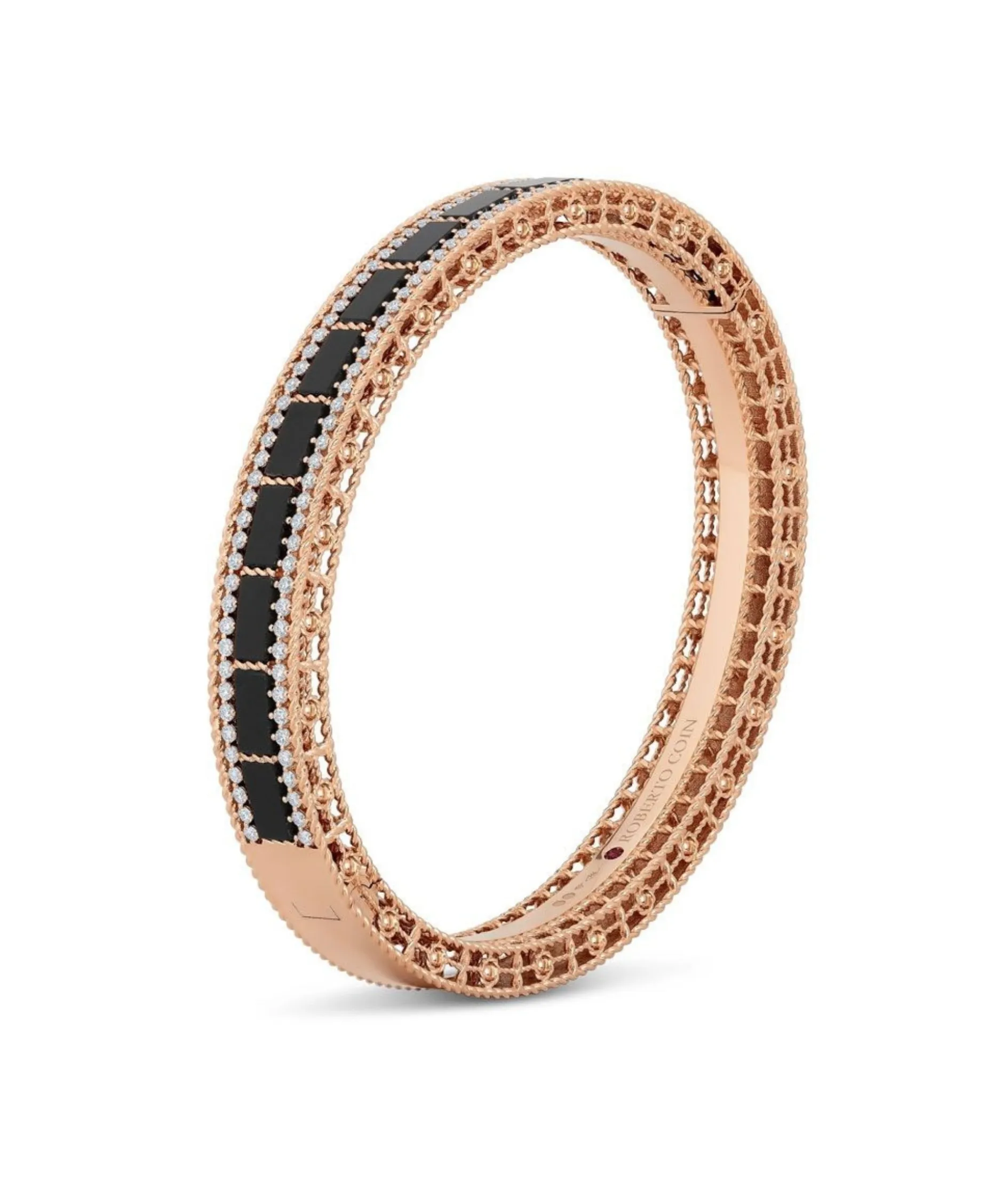 Brazalete Roberto Coin Art Decó Jade Negro y Diamantes | ADV888BA1850