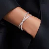 Brazalete Símbolo del infinito Swarovski Hyperbola Baño de rodio Circonita | 5677626