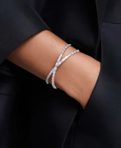 Brazalete Símbolo del infinito Swarovski Hyperbola Baño de rodio Circonita | 5677626