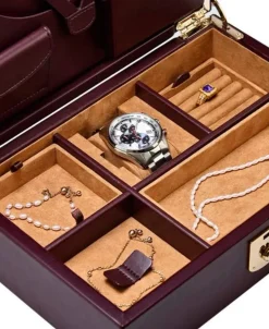 Caja para Relojes y Joyas WOLF Philip Piel Marrón - 190206